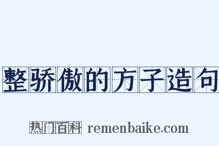 整骄傲的方子造句是什么意思的图片